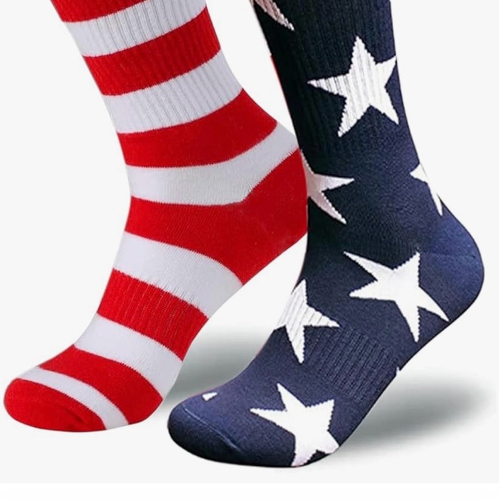 Stars and Stripes Red, White, and Blue Socks